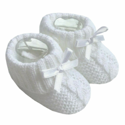 Nursery Time Unisex Baby Weiche,gestrickte Stiefeletten mit Bogen 116-354,1 Paar 0-3 Monate Weiß Angebot bei HelloDeals