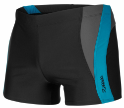 Zagano Adam Lipski - Extrem widerstandsfähige Männer Badehose eng anliegend I Schwimm-Shorts mit hohem Lycra Anteil I Komfortable Schwimmhose Herren eng I Klassisch bis Moderne Motive I S - 3XL XL 01. Schwarz/Blau Angebot bei HelloDeals