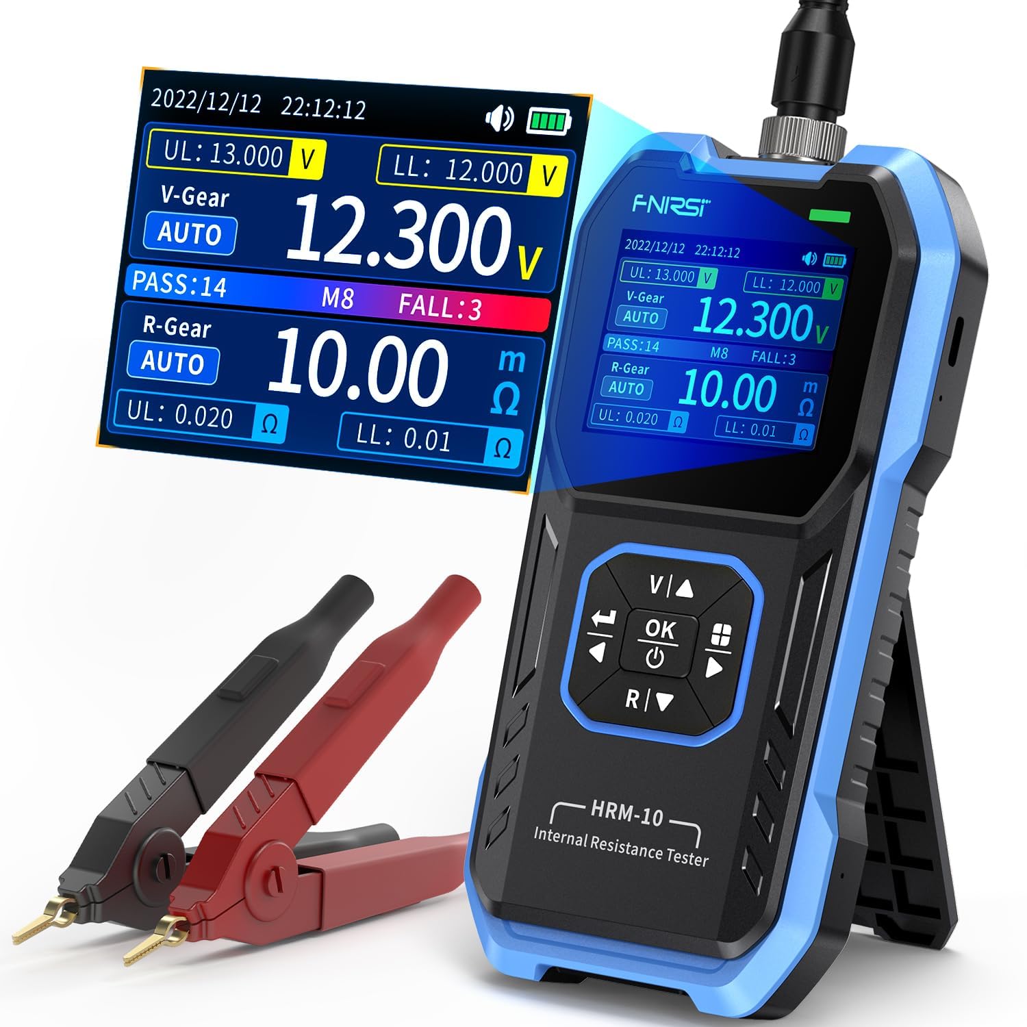 HRM-10 Batteriekapazität Innenwiderstandstester Tragbarer Multifunktionaler 4 Draht Tester für Batterien 100V 200 Ω Internes Widerstandsmessgerät und Genaues Spannungsmessgerät Widerstandstester Angebot bei HelloDeals