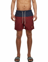 Urban Classics Block Swim Shorts Männer Badeshort schwarz Activewear, Basics, Sport, Streetwear L Nvy/Burgundy Angebot bei HelloDeals