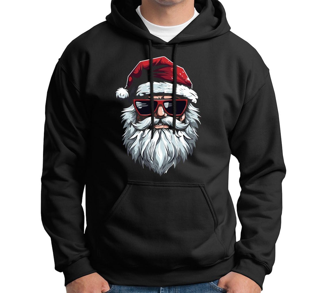 Tassenbrennerei Hoodie - Weihnachtspullover - Cooler Weihnachtsmann Pullover mit Weihnachtsmotiv - für Nikolaus, Weihnachten - Herren & Damen XL Schwarz Angebot bei HelloDeals