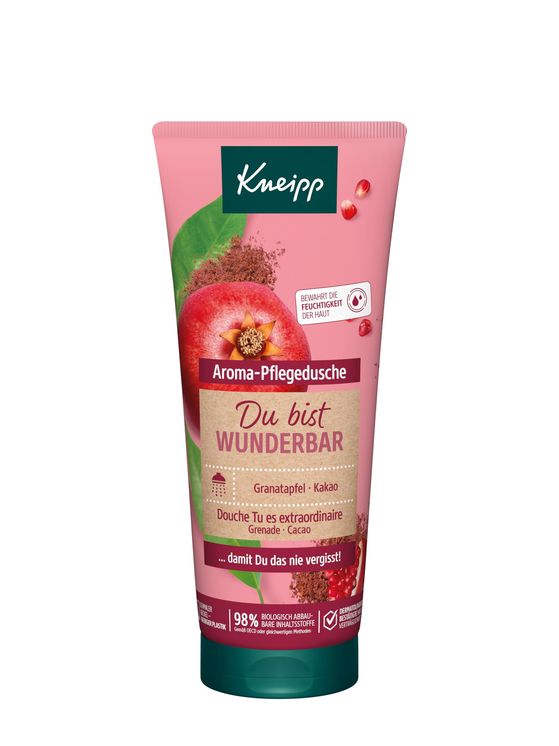 Kneipp Du bist wunderbar - Aroma-Pflegedusche Granatapfel & Kakao - Rezeptur ohne Mikroplastik - vegan - 200 ml Pomegranate, Cocoa 200 ml (1er Pack) Angebot bei HelloDeals