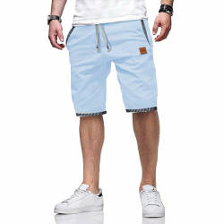 ZOXOZ Kurze Hosen Herren Shorts Herren Sommer Freizeit Chino Stretch Baumwolle mit Taschen XL Himmelblau Angebot bei HelloDeals