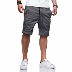 Tansozer Kurze Hosen Herren Sommer Chino Elastische Taille S Grau Angebot bei HelloDeals