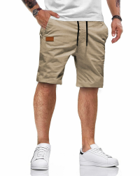 HMIYA Kurze Hosen Herren Baumwolle Chino Shorts Sommer Freizeitshorts Elastische Taille mit Taschen XXL Apricot Angebot bei HelloDeals