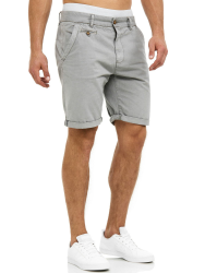 Indicode Herren Cuba Chino Shorts mit 5 Taschen aus Baumwollgemisch | Bermuda Sommershorts für Männer M Light Grey Angebot bei HelloDeals