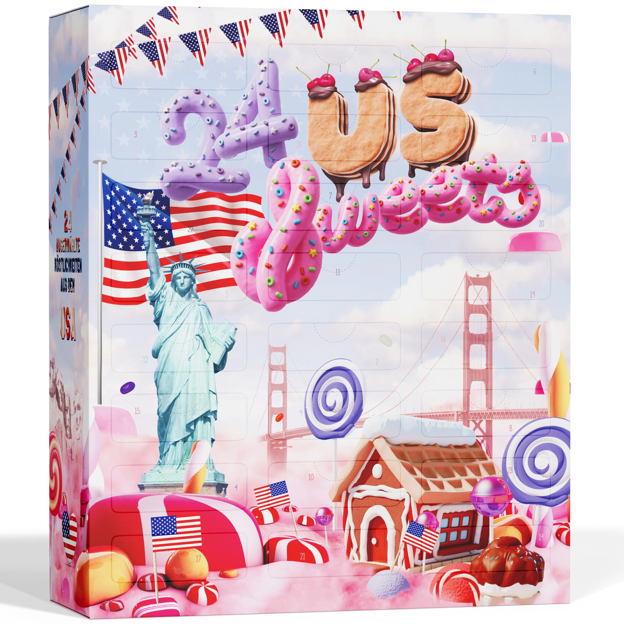 UMBRELLA® USA Adventskalender 2025 [ORIGINAL US CANDY] – 24 amerikanische Süßigkeiten & Snacks – US Sweets Adventskalender für Kinder, Jugendliche Angebot bei HelloDeals