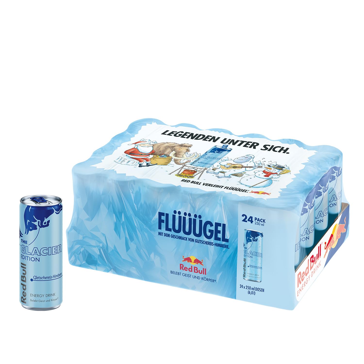 LIMITIERT: Red Bull Energy Drink Glacier Edition - 24er Palette Dosen - Getränke mit Gletschereis-Himbeere-Geschmack, EINWEG (24 x 250 ml) Angebot bei HelloDeals