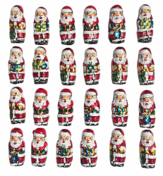 Weihnachtsdeko Sparpack, 24 Weihnachtsmänner aus Schokolade einzeln verpackt, 170g CAPTAIN PLAY Nikolaus Schokolade zum Verzieren und Dekorieren Angebot bei HelloDeals