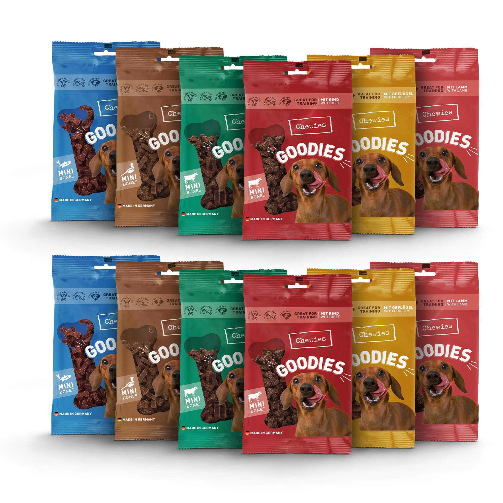 Chewies Training MINI Snacks Hunde-Leckerli Probier-Paket - gesunde Hunde-Leckerlis ohne Zucker, ideal als Belohnung & Motivation im Hundetraining geeignet, Made in Germany (12 x 125g) MIX: Alle Sorten 125 g (12er Pack) Angebot bei HelloDeals
