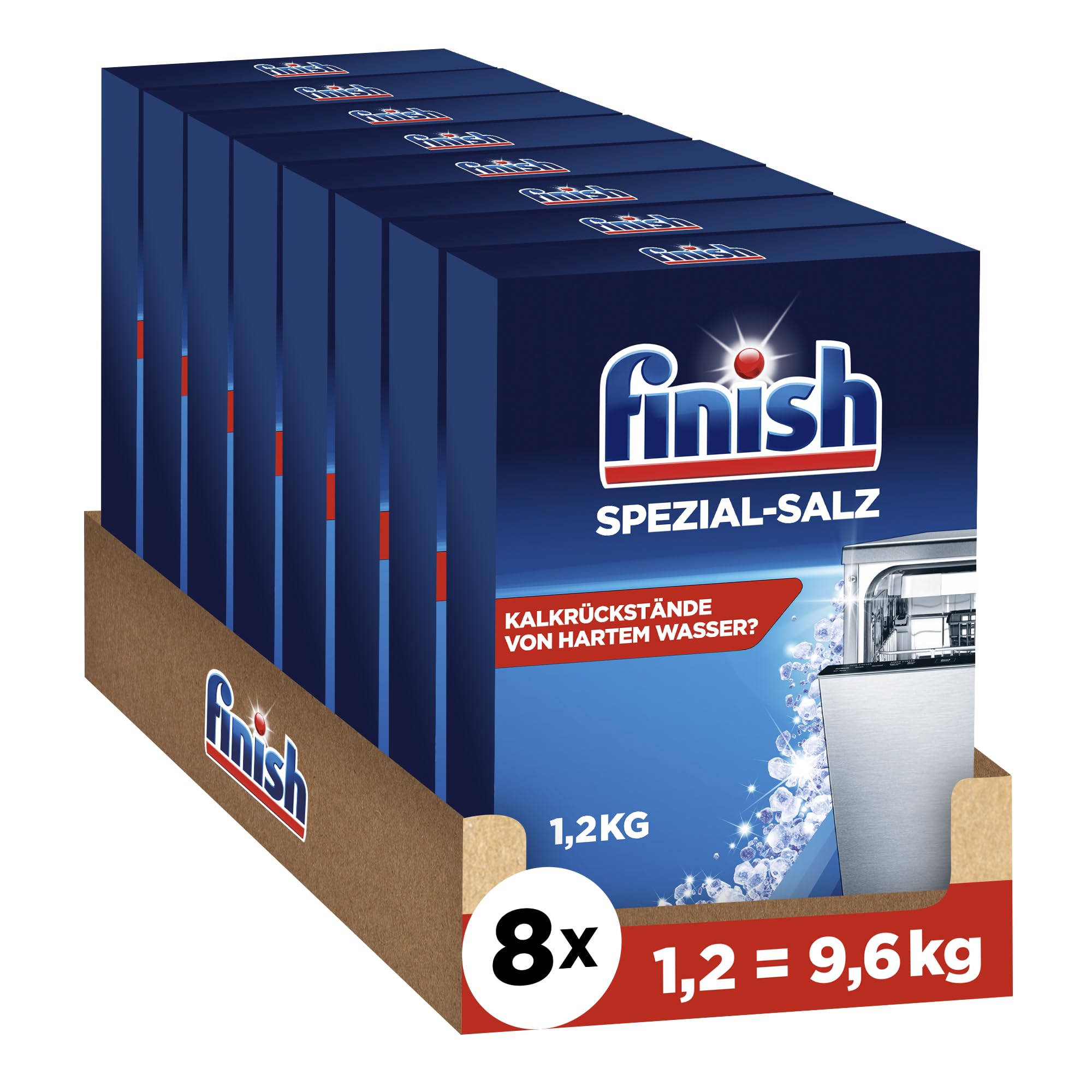 Finish Spezial-Salz – Spülmaschinensalz zum Schutz vor Kalkablagerungen und Wasserflecken – Multipack mit 8 x 1,2 kg 1.2 kg (8er Pack) Single Angebot bei HelloDeals