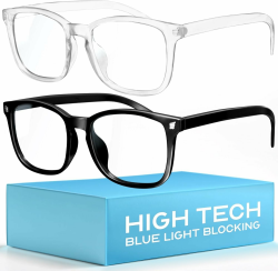 livho High Tech-Blaufilterbrille – Fortschrittliche Computerbrille mit 99% Blaulichtblockierung – Schutz vor Augenermüdung und UV-Blendung *Hellschwarz + Klar Klar Angebot bei HelloDeals