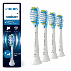 Philips Sonicare C3 Premium Plaque Defense, Original Ersatzbürstenköpfe, Weiß, 4er-Pack, HX9044/87 Weiß 1 stück (4er Pack) Angebot bei HelloDeals