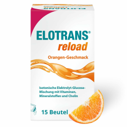 ELOTRANS reload - isotonische Elektrolyt-Glucose-Mischung - Nahrungsergänzungsmittel mit Magnesium, Kaliumchlorid, Cholin und B-Vitaminen - 1 x 15 Beutel Geschmack Orange 15 Beutel Angebot bei HelloDeals