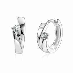 ALEXCRAFT Silber 925 Ohrringe Kleine Creolen - Hypoallergen Dick Breit Knorpel Huggie 16mm Sterling Silber Mit Stein Zirkonia Glitzer - Für Damen Und Mädchen Silbera Angebot bei HelloDeals