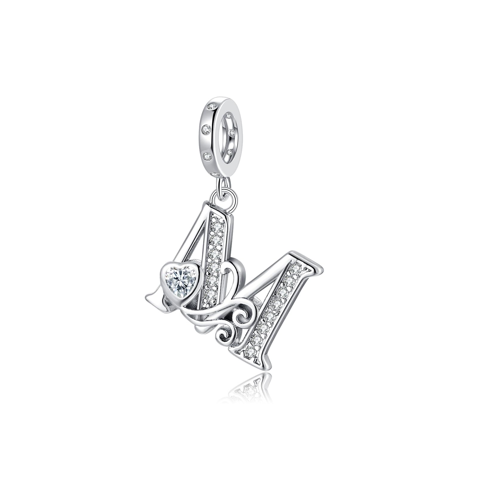 Letter Charms für Pandora Armbänder Silber Alphabet Initial Charms Bead Anhänger Schmuck Geschenk für Frauen Mädchen Initial-M Angebot bei HelloDeals