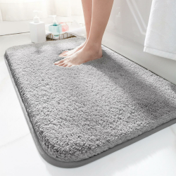 Badematte 50x80cm rutschfest, Weich Wasserabsorbierende, Shaggy Hochflor-Mikrofasermatte für das Badezimmer, Badvorleger Maschinenwaschbar für Badewanne, Dusche und Badezimmer(Dunkelgrau) 80 x 50 cm (Rechteckig) Dunkelgrau Angebot bei HelloDeals