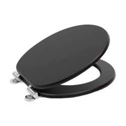 WC Sitz Mit Absenkautomatik,Hochwertige Und Stabile Antibakterieller Toiletten, MDF Holzkern,Stabile QualitäT,Einfache Montage Wc Deckel Klobrille (black) Angebot bei HelloDeals