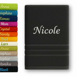 Personalisiertes Badetuch mit Namen Schön Bestickt Name Benutzerdefinierte Handtuch 140 x 70 cm Badetuch Baumwolle Handtuch (Dunkelgrau) Angebot bei HelloDeals