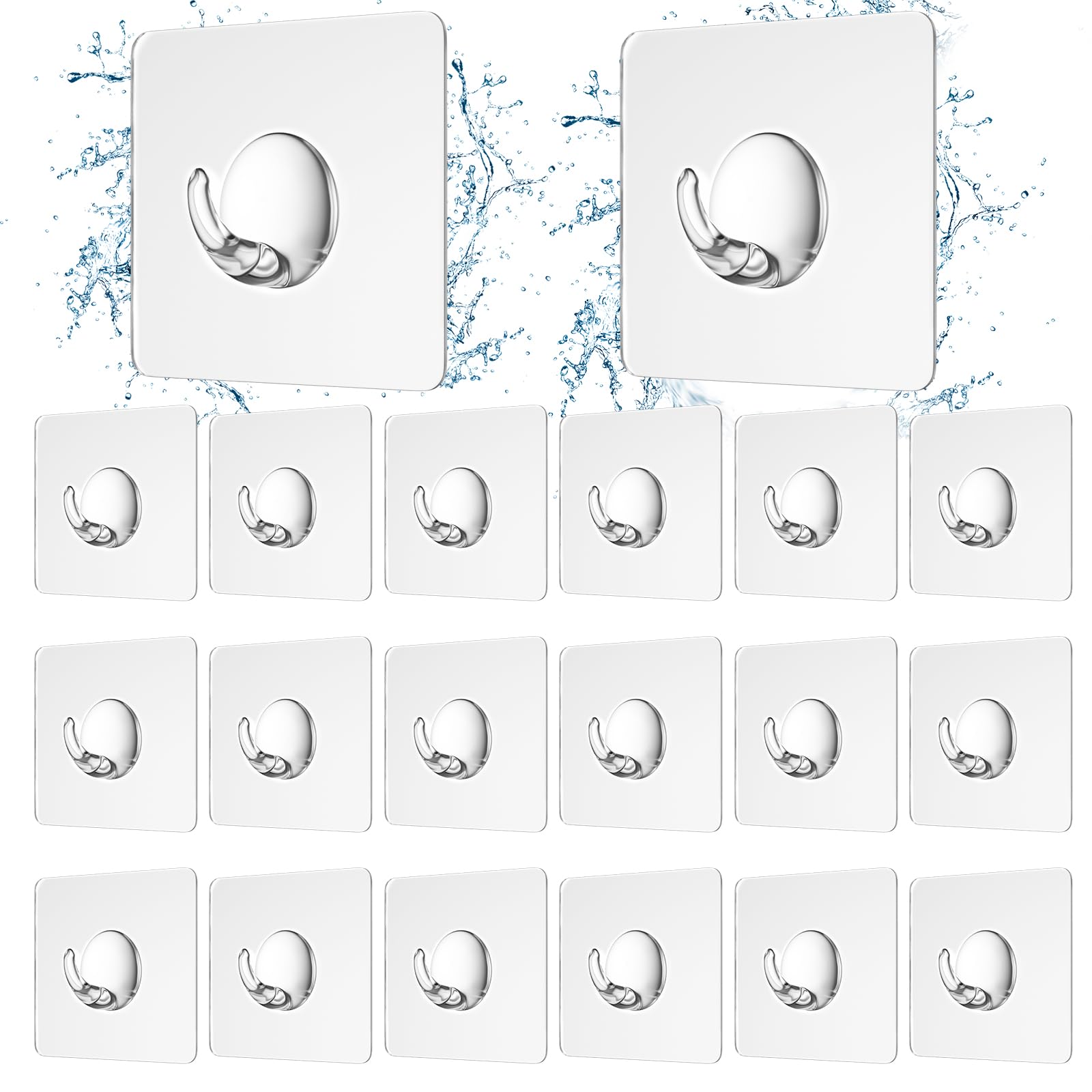 Selbstklebende Haken, Extra Stark bei 20 Stück, Transparent Hält bis zu 10Kg, Robuste Klebehaken für Küche, Badezimmer und Schlafzimmer Angebot bei HelloDeals