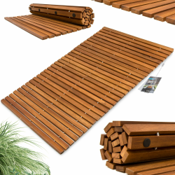 Deuba® Badematte Holz FSC®-zertifiziertes Akazienholz rutschfest Badvorleger Duschmatte Holzduschmatte Badezimmerteppich Dusch Vorleger Stabmuster 1 76 x 50 cm Angebot bei HelloDeals