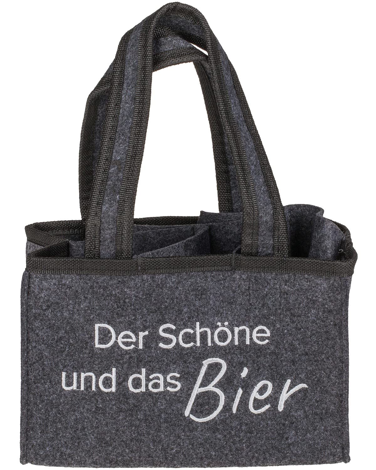 Out of the blue Flaschentasche Bierträger Flaschenträger für 6 Flaschen Der Schöne und das Bier, 71/2652, Grau Angebot bei HelloDeals