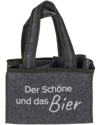 Out of the blue Flaschentasche Bierträger Flaschenträger für 6 Flaschen Der Schöne und das Bier, 71/2652, Grau Angebot bei HelloDeals
