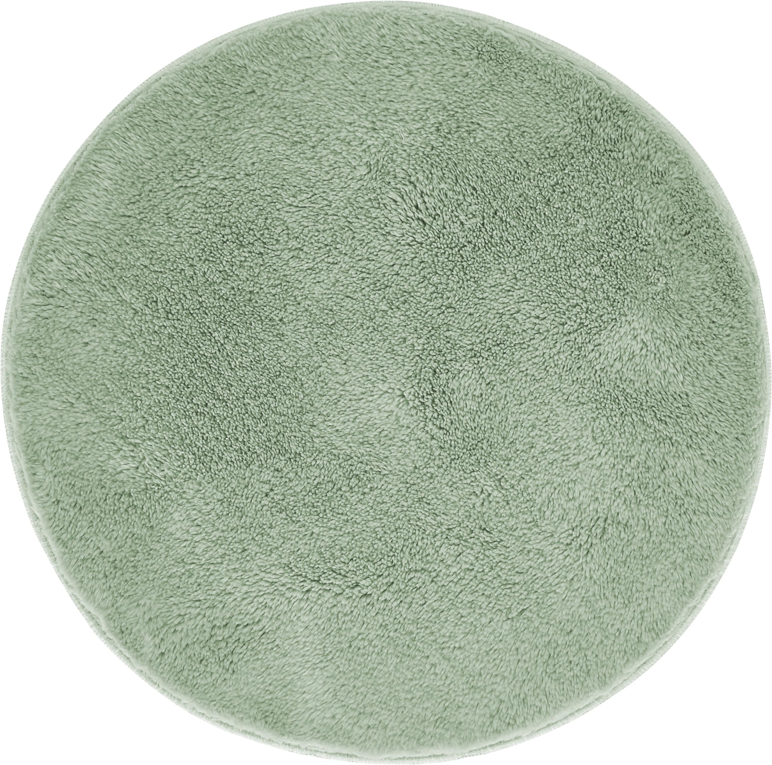 andiamo Badematte rutschfest Florida - Badezimmerteppich weich und flauschig - Badteppich rutschfest waschbar Duschvorleger Badvorleger für Badezimmer 60 cm rund Salbei Salbei Rund 60 cm (Rund) Angebot bei HelloDeals