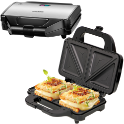 XXL Sandwichmaker | 4 Sandwichecken | Antihaftbeschichtung | 1000 W | Cool-Touch-Gehäuse | Sandwich Maker | Elektrogrill | Paninitoaster | Sandwichtoaster | Kontaktgrill Angebot bei HelloDeals