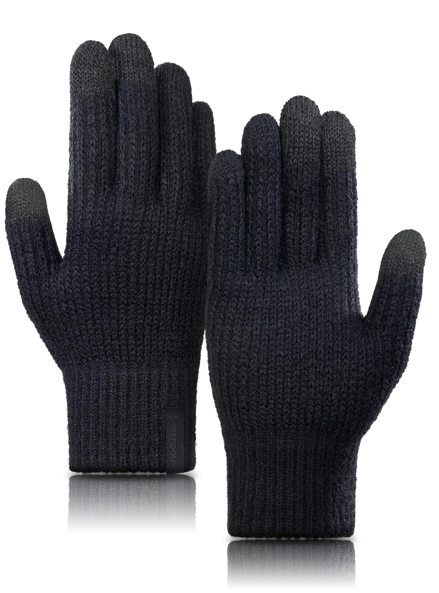 TRENDOUX Thermo handschuhe Herren Damen: Warme Merino Wolle Winter Handschuhe, Verdickt Touchscreen Handschuhe Mit Elastisch, Thermo Gefütterte Flauschige Sporthandschuhe Für Laufen, Fahren L Schwarz Angebot bei HelloDeals