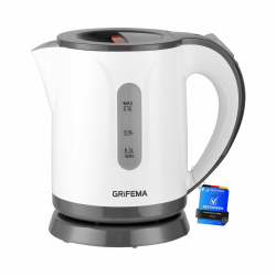 GRIFEMA Wasserkocher Klein, 0,8L, 1100W - Teekocher Elektrisch mit Kalkfilter, Kettle Leise, Schnell, Wasserkocher BPA-Frei, Reisewasserkocher Automatische Abschaltung, Überhitzungsschutz, Weiß Kunststoff 0.8L Angebot bei HelloDeals