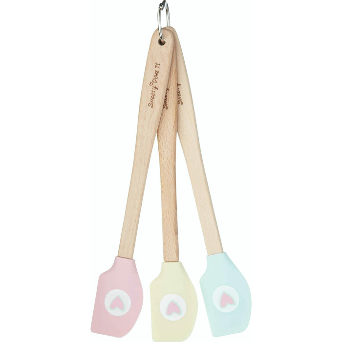 KitchenCraft Sweetly Does It Mini Spatulas, 3er Set, spülmaschinenfest, Silikon Mini Spatel Teigschaber, 28 x 18 x 18 cm, 1 Set Angebot bei HelloDeals