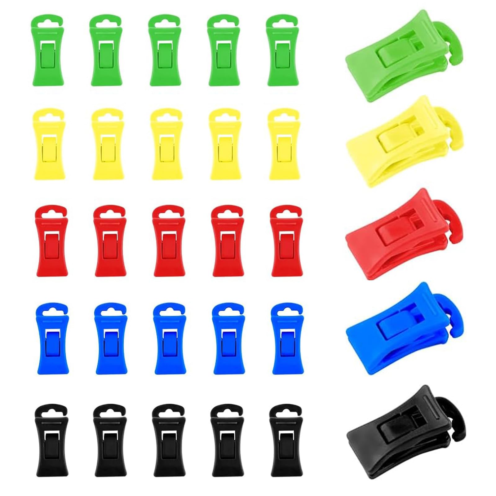 30 Stück Sockenklammern für Waschmaschine und Trockner, Sockenklammern für Die Waschmaschine, Bunte Sockenclips mit Haken, Sockenklammern für Strandtuch, Badetuch, Teppich, Kleidung Angebot bei HelloDeals