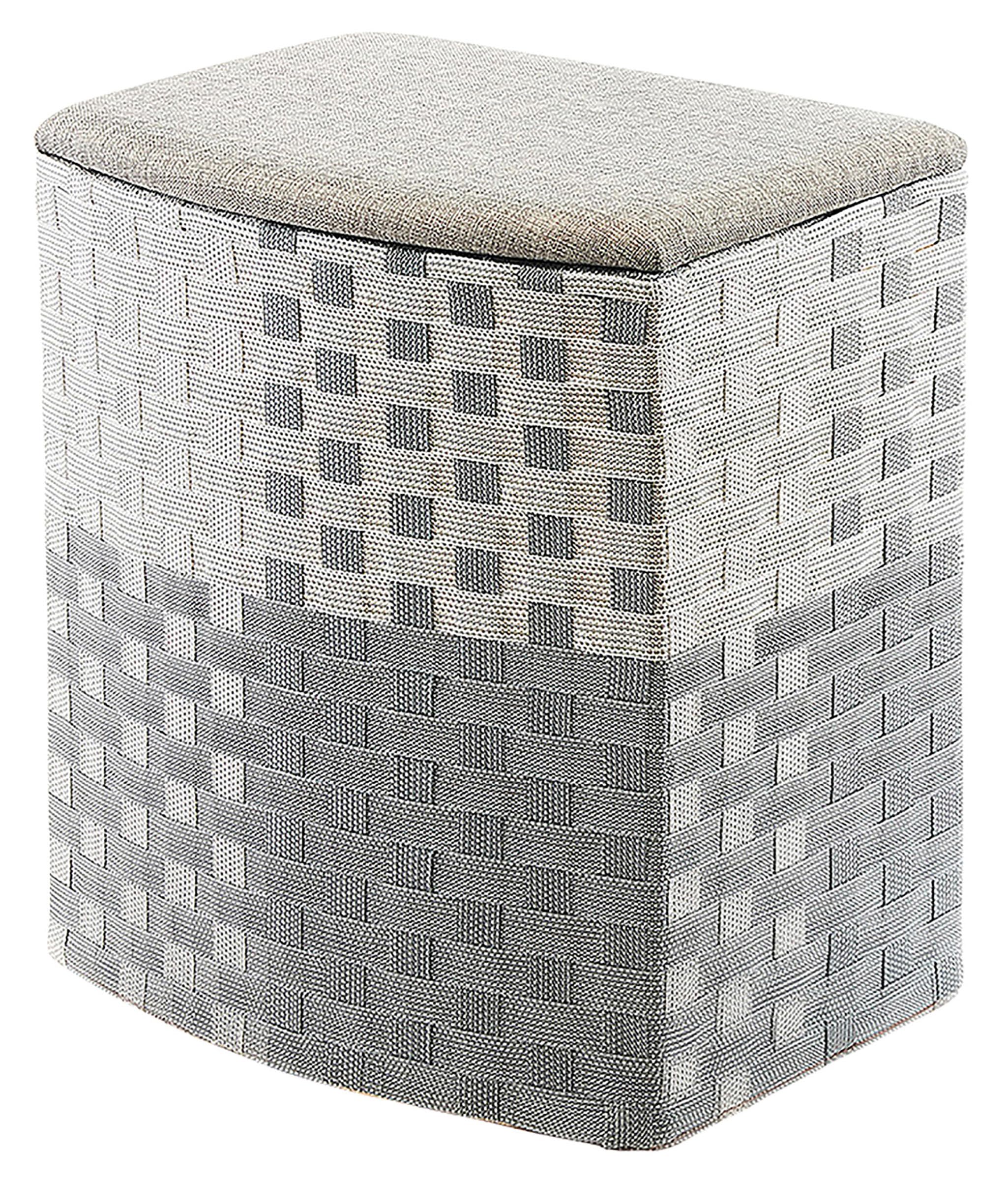 Kobolo Wäschekorb Wäschebehälter Wäschesammler - Nylon - grau-weiß - 44x32x52 cm Angebot bei HelloDeals