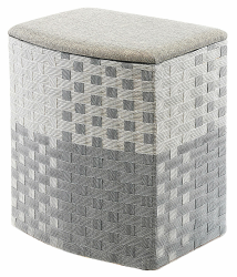 Kobolo Wäschekorb Wäschebehälter Wäschesammler - Nylon - grau-weiß - 44x32x52 cm Angebot bei HelloDeals