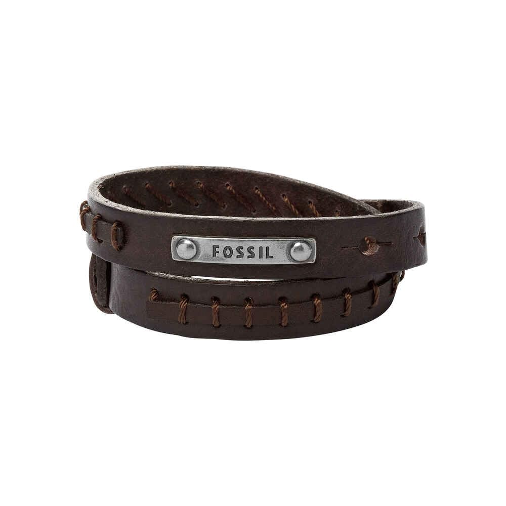 Fossil Vintage Casual Herren Leder oder Edelstahl mit Karabiner, Schließe oder Faltschließe Armband Braun Angebot bei HelloDeals