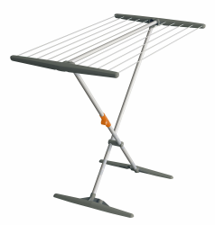 JUWEL Superdry Basic Wäscheständer (mit Wäscheleinen, Trockenlänge 11 m, Farbe grau, Aluminium, für Bad + Balkon) 40805 grau Basic (Trockenlänge 11 m) Angebot bei HelloDeals