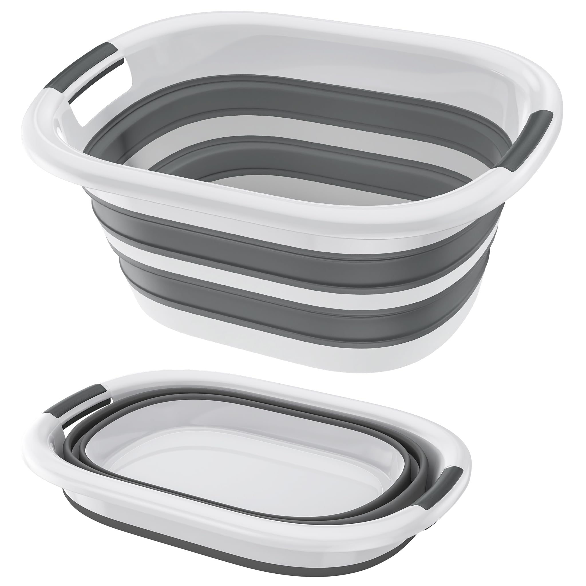 Wäschekorb Faltbar 26L Wäschesammler Wäschewanne aus Kunststoff mit 2 Griffe Tragbarer Zusammenklappbarer Platzsparend Aufbewahrungsbehälter für Kleidung, Spielzeug und Camping Angebot bei HelloDeals