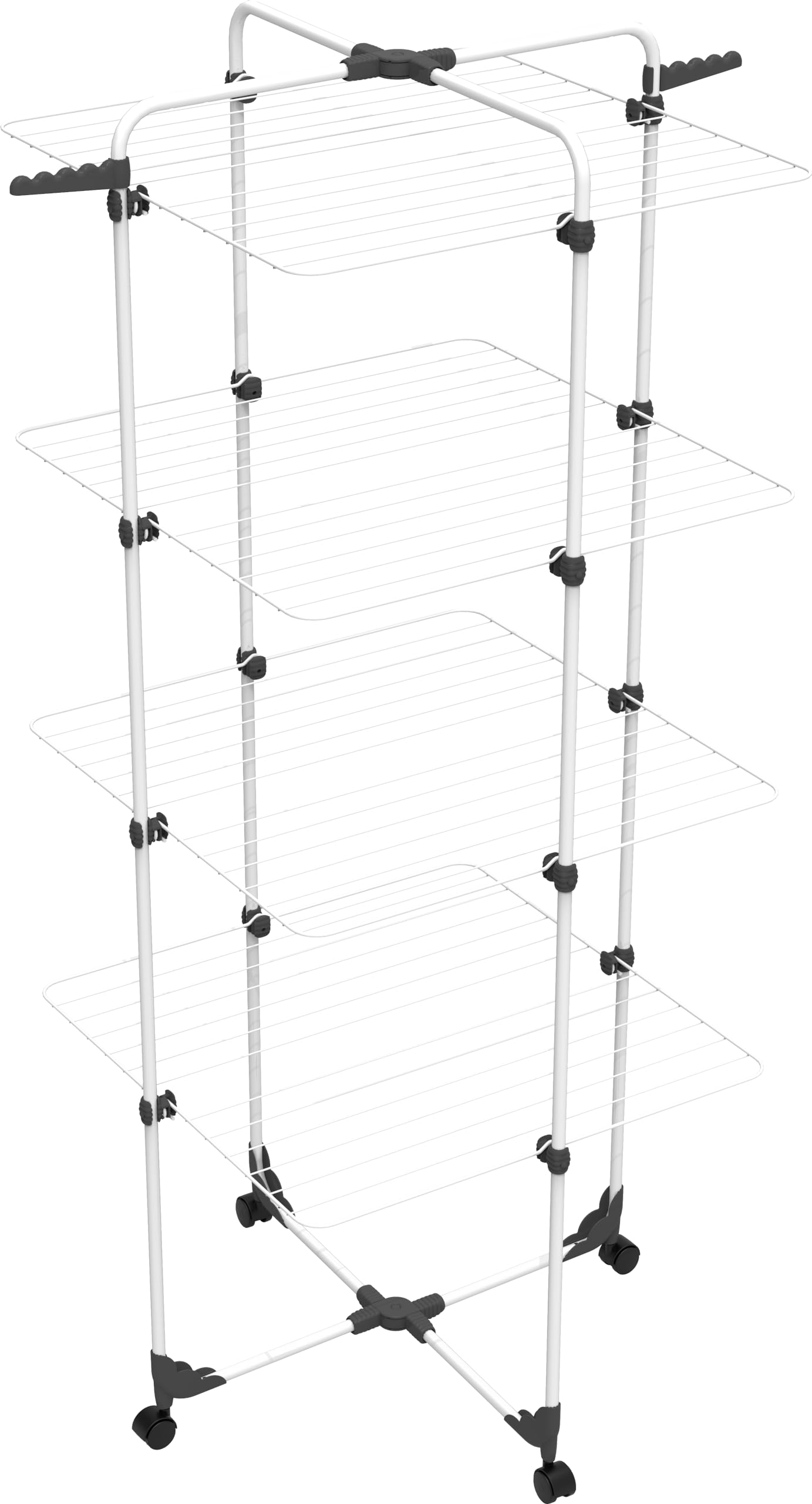 Vileda Modular 4 | Wäscheständer Turm mit 4 Ebenen | Modulierbarer Gelenk | Leicht zu bewegen | Für Innen und Außen | Zusammenklappbar Angebot bei HelloDeals