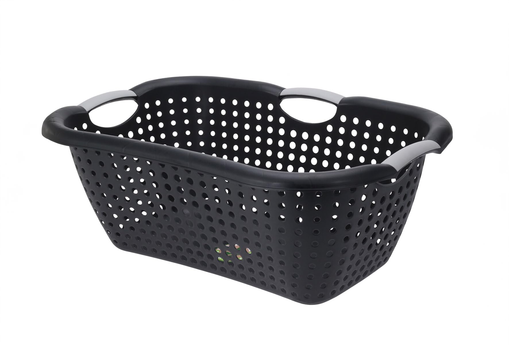 Wäschekorb aus Kunststoff in schwarz - 60 x 40 cm - Tragekorb mit Griffen - Wäschebox Wäschesammler Wäschewanne Einkaufskorb Angebot bei HelloDeals