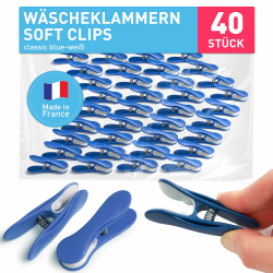 Wäscheklammern ohne Abdruck stabil in Blume Design 40x Wäscheklammer Ultimate Gray weiß, robuste Kluppen Soft Grip Clip Clothes Pegs UV beständig Klammern zum Aufhängen von Wäsche, Socken Classic Blue-weiss Angebot bei HelloDeals