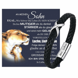 Armband Herren Mutter Sohn Geschenk - Lederarmband Männer mit Unendlichkeitszeichen Armbänder für Mein Sohn mit Spruch von Mama Papa, 18. Geburtstag Junge Geburtstagsgeschenk für 16 19 21 Jährige Sohn-Mama 21cm-passt Handgelenke 17-18cm Angebot bei HelloDeals