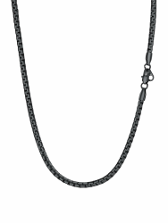 PROSTEEL Herren Halskette hochwertig Edelstahl Platte Venezianierkette Erbskette 2MM/4MM/6MM breit Kette mit Karabinerverschluss für Männer Jungen, Länge 46-76CM wählbar 4mm-schwarz 55.0 Zentimeter Angebot bei HelloDeals