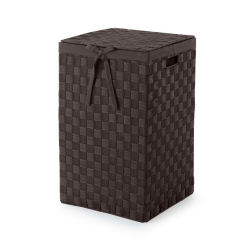 Compactor RAN6892 Stan Wäschekorb mit Deckel, Griffe, gewebt mit Metallrahmen, herausnehmbares Leinenfutter, 30 x 30 x 50 cm, Braun, Schokoladenbraun, 30 x 30 x H.50 cm Angebot bei HelloDeals