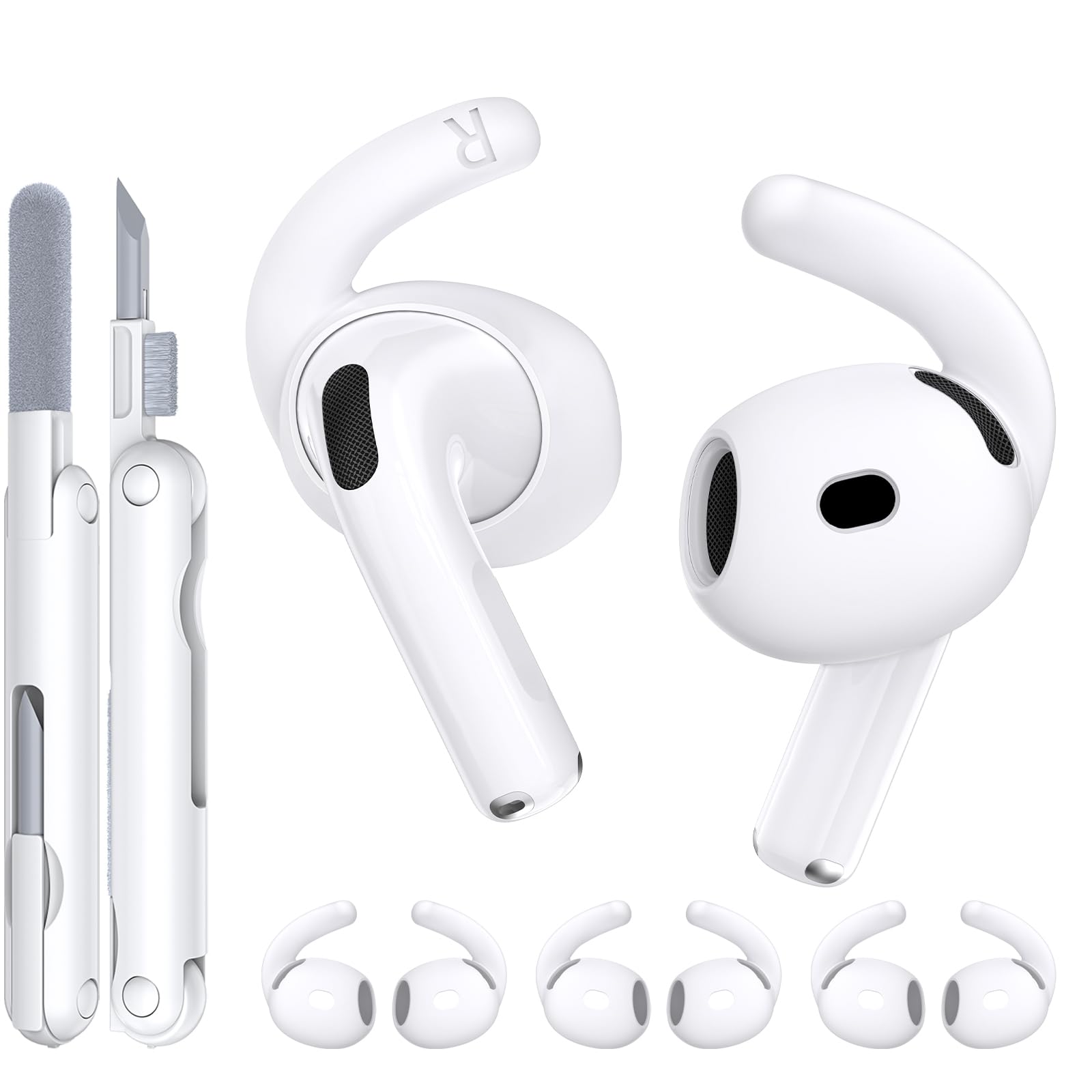4 Paar Ohrpolster für Airpods 4. Gen/Airpods 4 ANC(AirPods 4 mit Aktiver Geräuschunterdrückung), Kompatibel mit Airpods 4 Silikon Ohrpolster, mit Reinigungsstift und Säckchen (White) Angebot bei HelloDeals