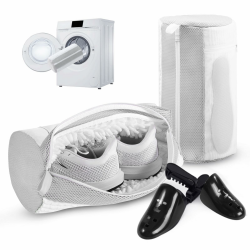 Aship 2Pack Schuhwaschbeutel Waschmaschine Weiß Wäschesack Schuhe mit Verstellbare Schuhhalter und Reißverschluss, Wiederverwendbarer Waschbeutel Schuhe, Wäschenetz für Sneaker Angebot bei HelloDeals