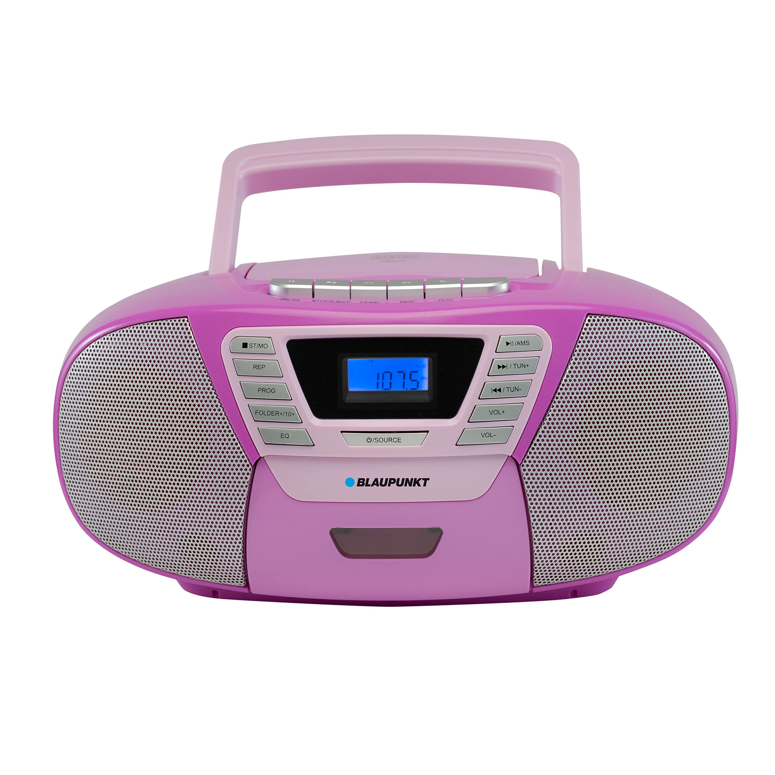 BLAUPUNKT CD Player Kinder, tragbarer CD-Spieler mit Radio & USB, Boombox mit MP3-Wiedergabe, Kinderradio mit CD Player, tragbarer CD Player Kinder, CD Player tragbar für Kinderzimmer & Reisen Rosa Angebot bei HelloDeals