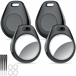 Air Tags Schlüsselfinder 4er Pack Schwarz, Kompatibel mit Apple Find My (nur iOS) Smart Tracker KeyFinder, 5.3 Bluetooth Tracker für Gepäck, Schlüsselfinder, Reisepässe, ​​Austauschbarer Akku​ Schwarz Rein (4 Stück) Angebot bei HelloDeals