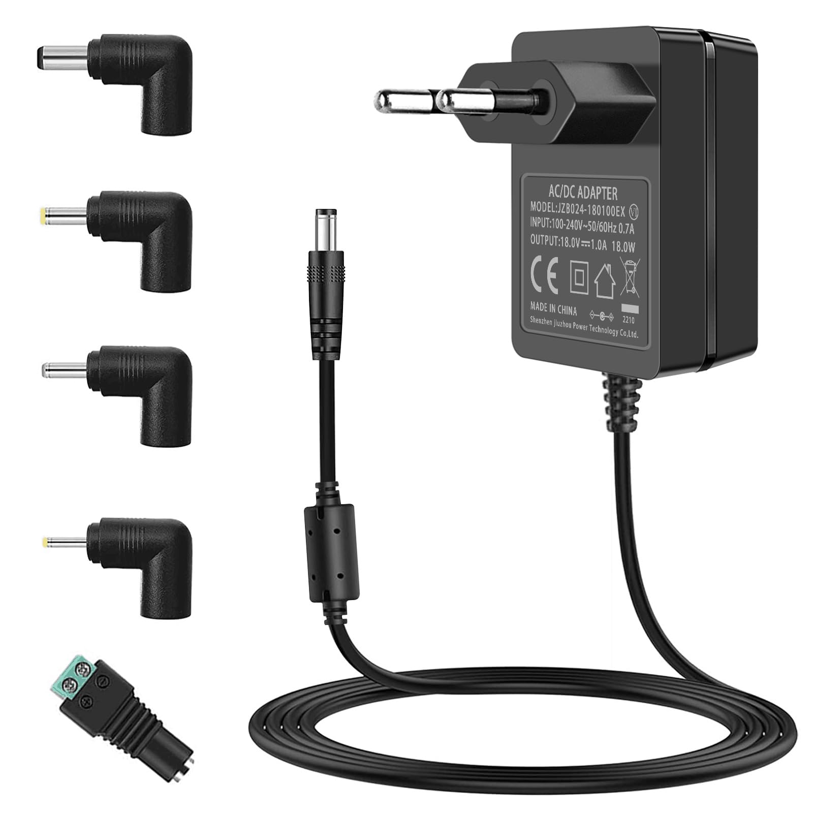 18V 1A Netzteil EU Stecker AC 100V–240V auf DC 18Volt 18W Netzadapter geeignet für Eingangsgeräte DC 18 V 100 mA–1000 mA 0,5 A 0,75 A 1 A (kein 18V Batterieladegerät). Angebot bei HelloDeals