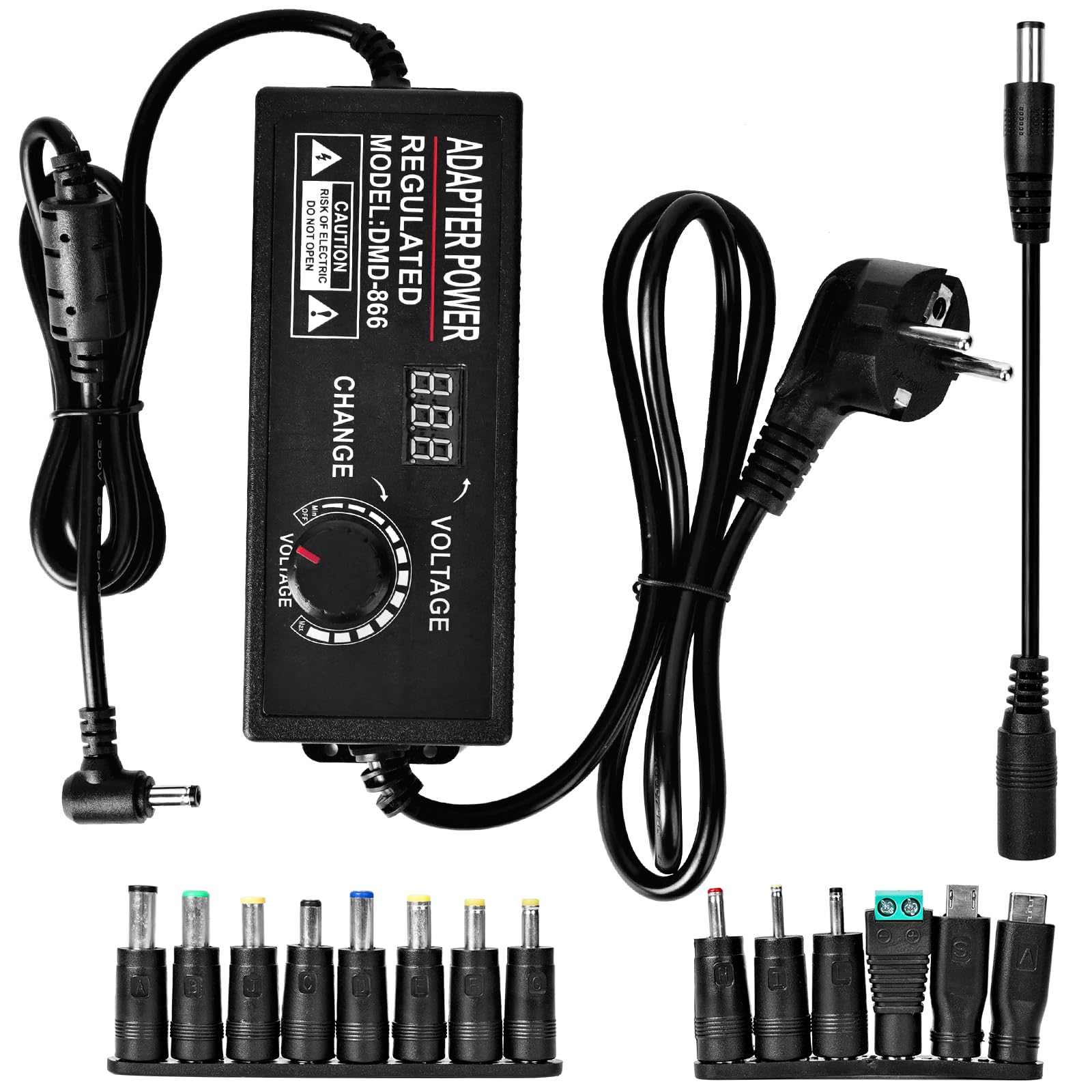 3V-36V Einstellbares Netzteil, 4A 144W Universal Netzteiladapter, Verstellbarer Netzadapter 100V-240V AC to DC mit LED Spannungsanzeige und 5,5x2,5mm 14Tipps für Haushaltselektronik, DC Motor, 4A Max Angebot bei HelloDeals